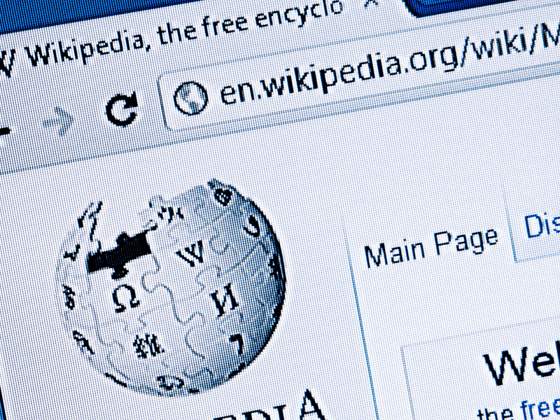 Screen grab showing Wikipedia on a web browser.